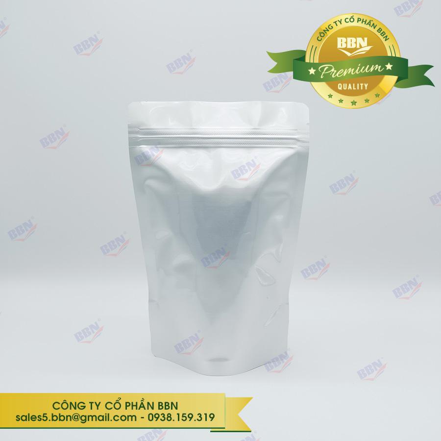 Túi zip 2 mặt bạc 18x26cm đựng bột, cà phê