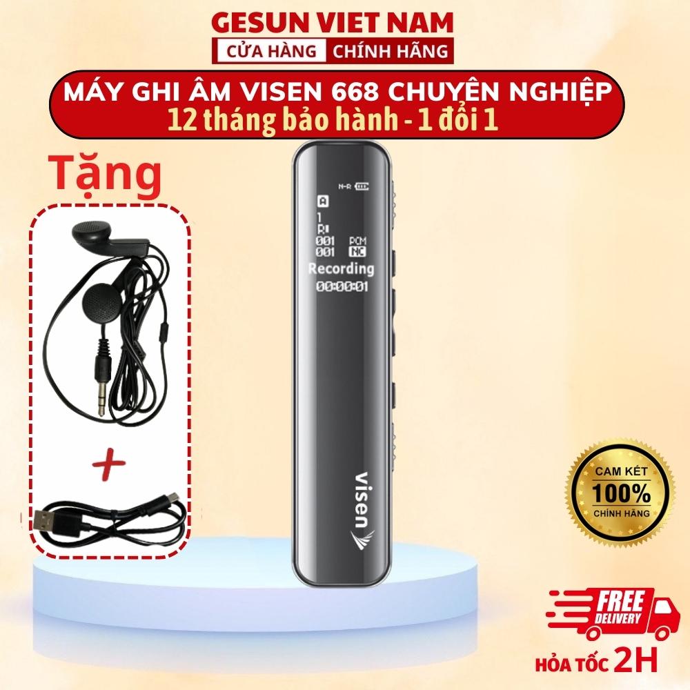 Máy ghi âm chuyên nghiệp Visen 668 16GB công nghệ Hàn Quốc ghi âm và lọc âm tốt máy ghi âm Visen 668 16GB Máy ghi âm mini nhỏ gọn lọc âm thanh tốt Bảo Hành 12tháng đổi mới