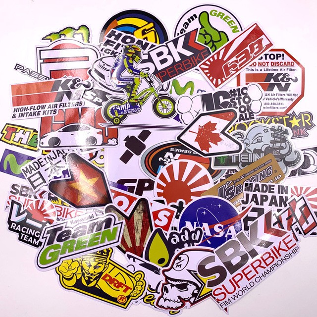 Sticker Dán Mũ Bảo Hiểm, Xe Máy, Vali, Lap top... Cực Đẹp Chống Nước (Giao Ngẫu Nhiên)