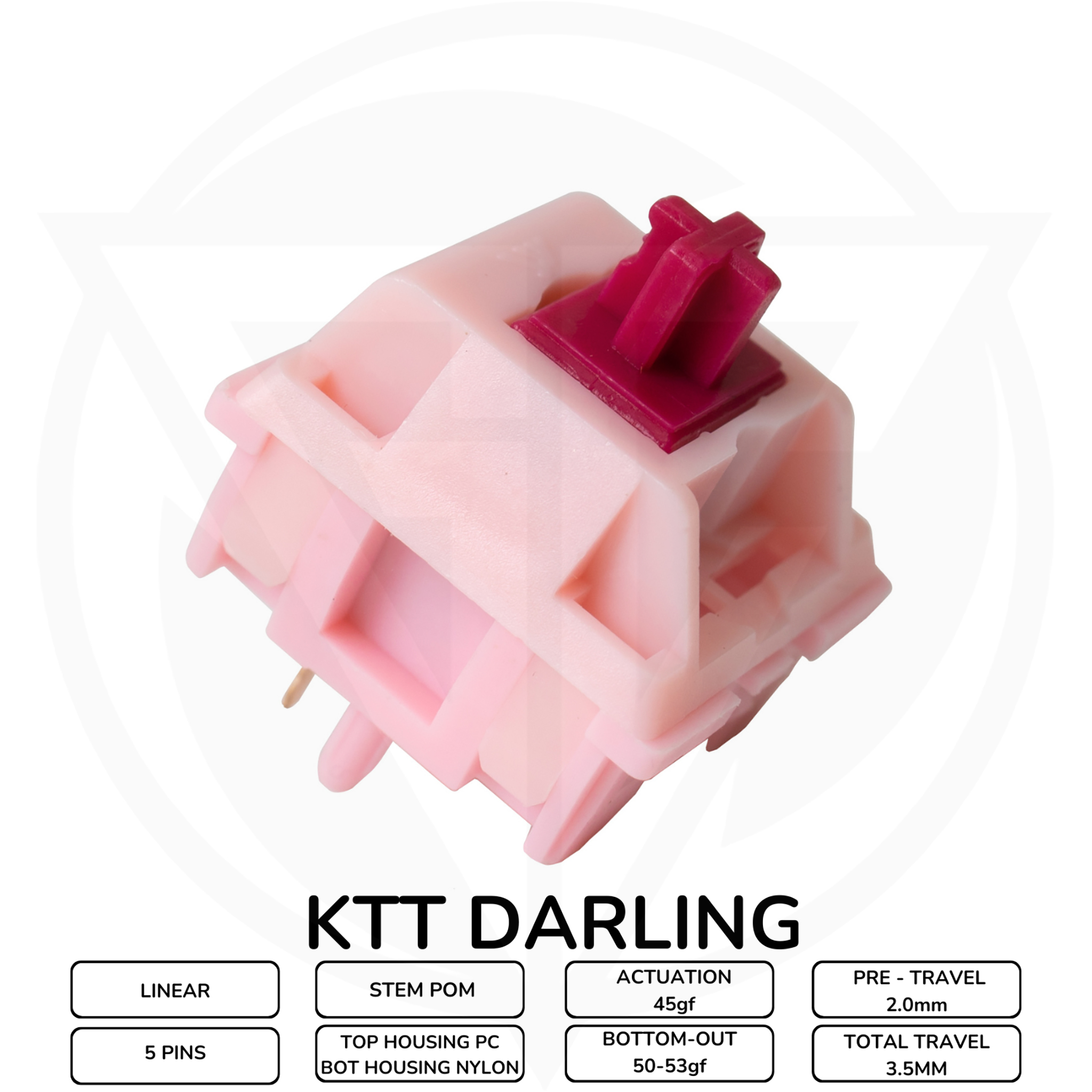 KTT Darling | Switch KTT Darling Linear | Pre Lube | 5 Pin dùng cho bàn phím cơ