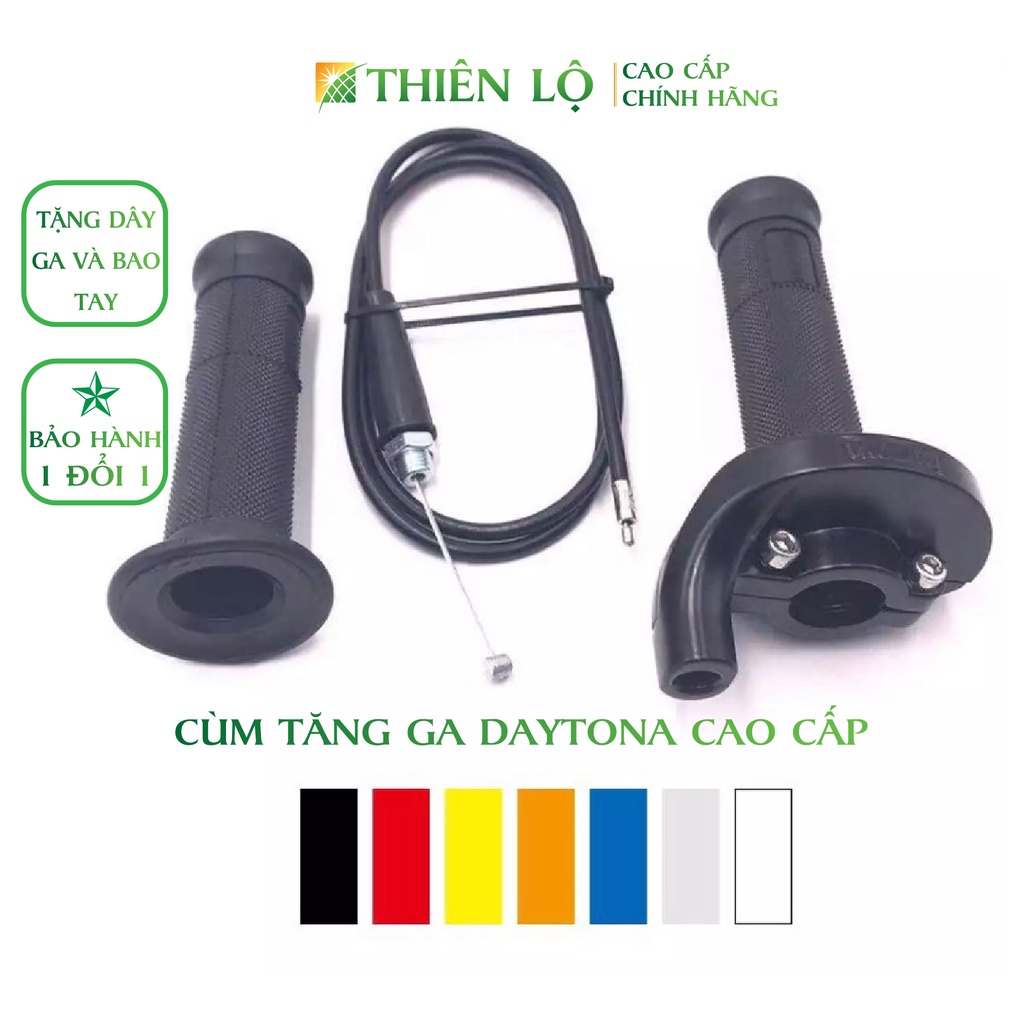 Bộ Cùm tăng ga tăng tốc 1 dây ga DAYTONA chính hãng cao cấp của Thiên Lộ - Tặng kèm bao tay và dây ga