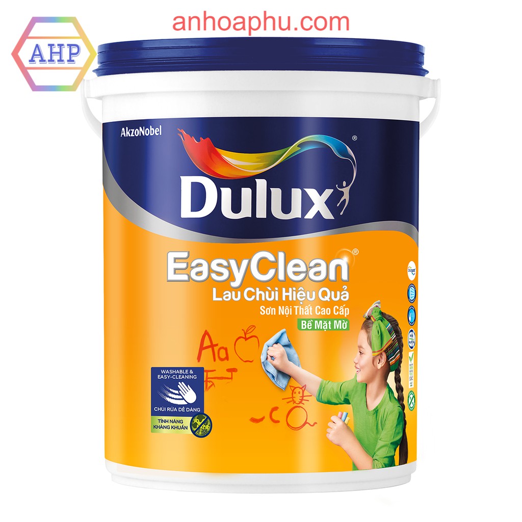 Sơn DULUX nội thất lau chùi hiệu quả bề mặt mờ 1L - CAM KẾT CHÍNH HÃNG