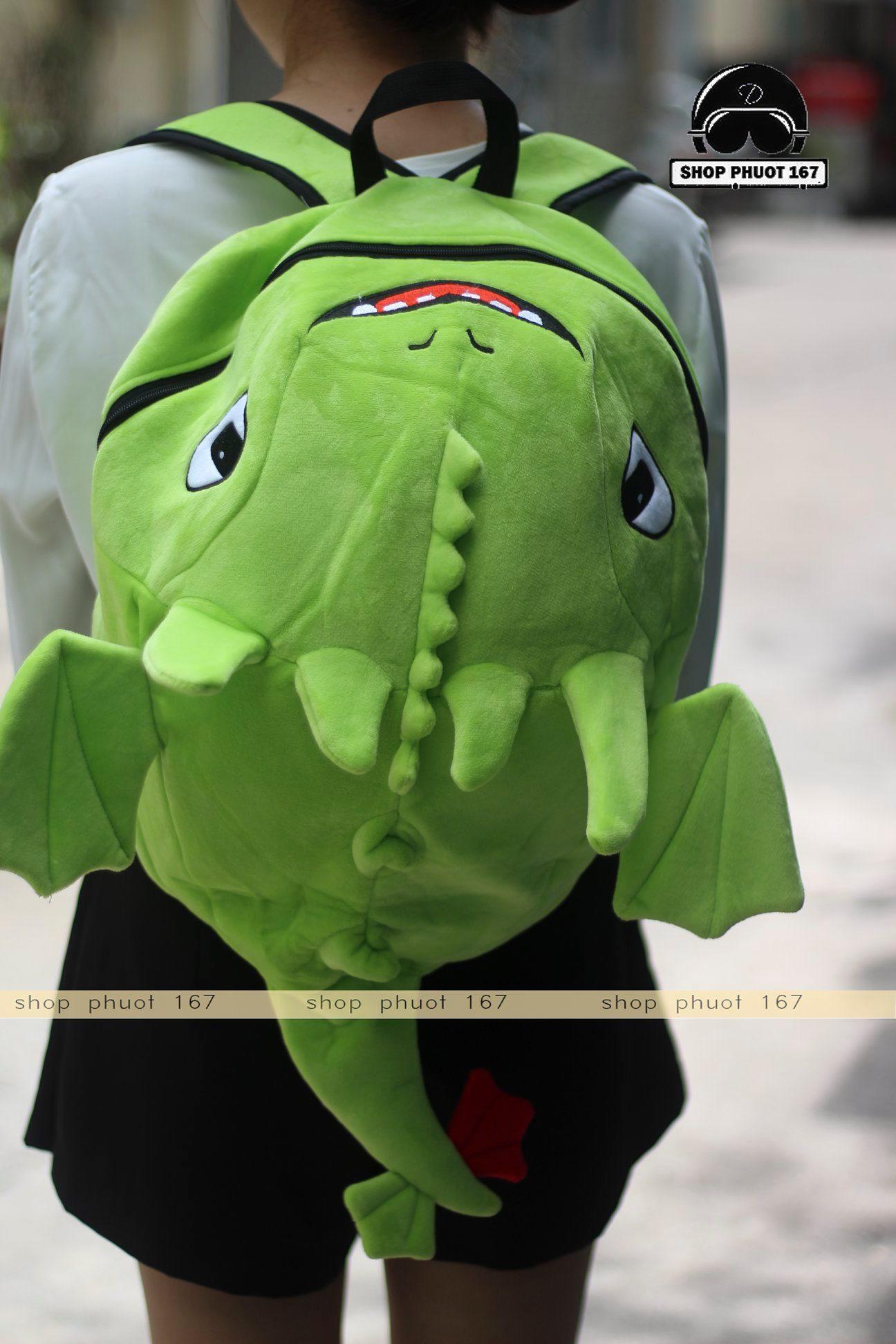 Balo Con Rồng vải nhung màu Xanh lá KUTE mới nhất 2019 và bán chạy nhất 2019