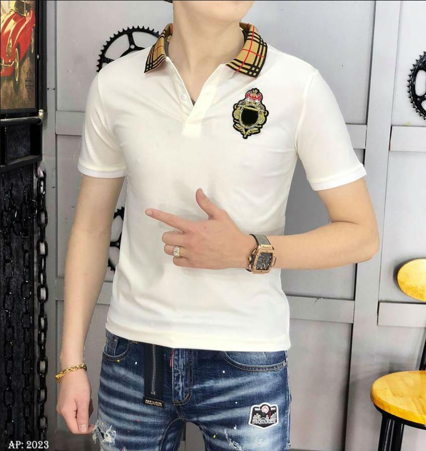 Áo Thun Nam Viền Cổ Caro Phối Logo Cực Top