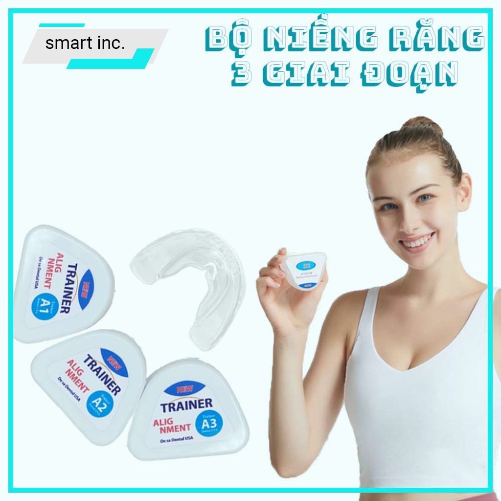 Niềng Răng Tại Nhà Trong Suốt Bộ Niềng Răng Silicon Chỉnh Nha Cho Người Lớn Trainer 3 Hàm