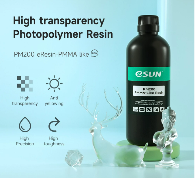 Nhựa in 3d resin độ trong suốt cao - esun pm200 pmma like resin
