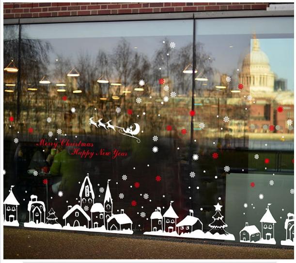 Decal trang trí tường Noel - Thành Phố Hoa Tuyết Đỏ