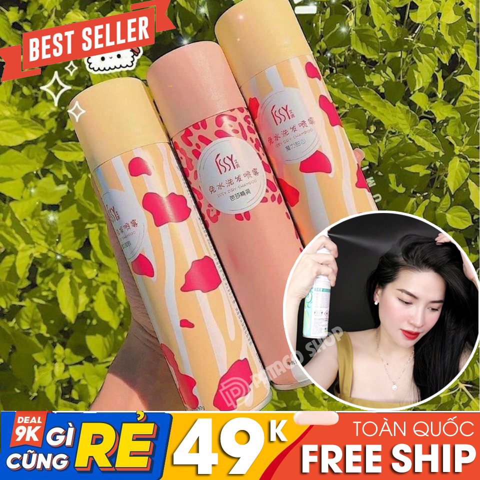 (Có video) Dầu gội khô dạng xịt Issy nội địa Trung cho nữ mùi thơm dành cho học sinh giá rẻ only girlz 150g DSDGK52 - Dầu gội khô dạng xịt không bết dính tóc, giúp tóc bồng bềnh