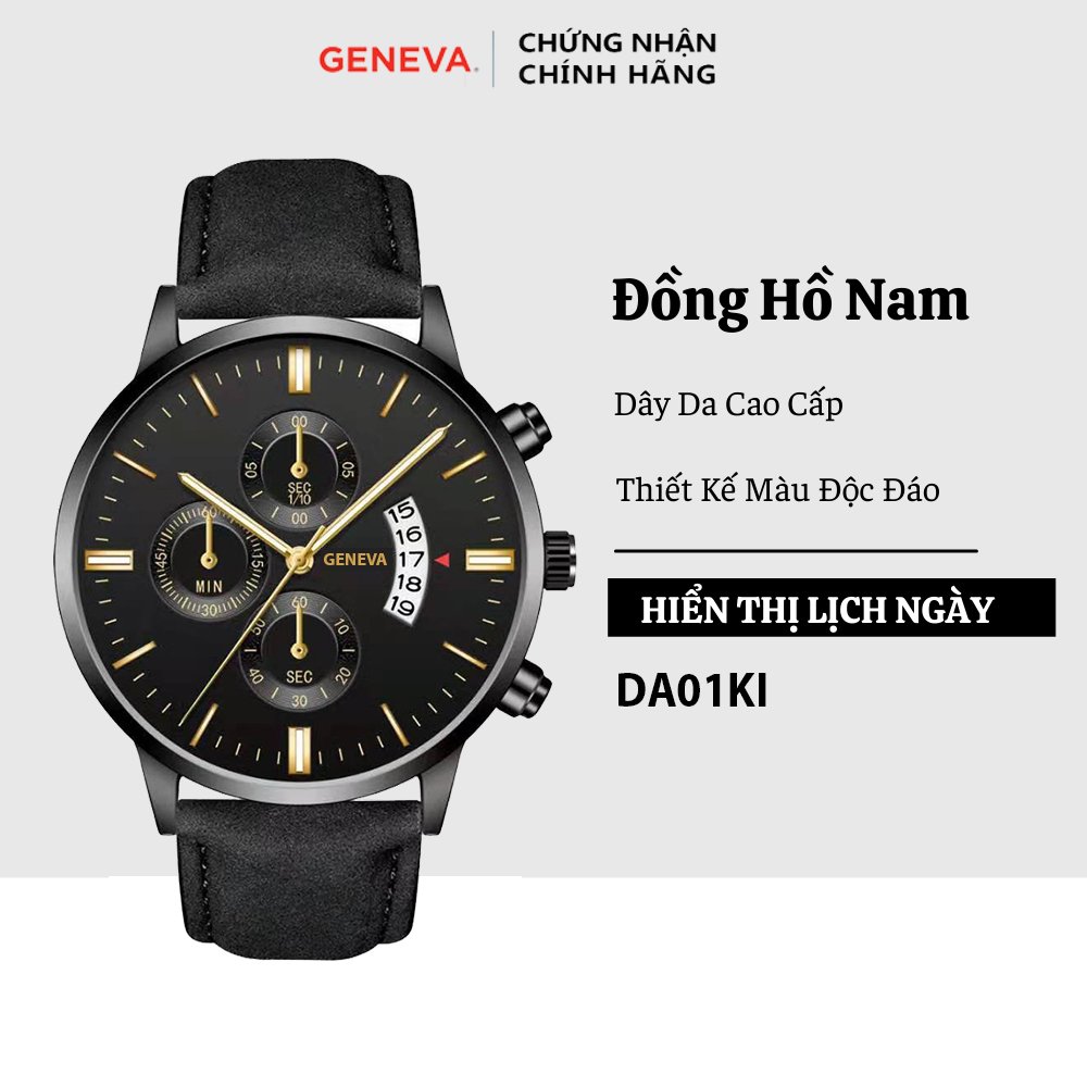 Đồng Hồ Nam Hàng Xịn Dây Da Thời Trang Cao Cấp 2021 Full Hộp Xịn Xò Phong Cách Hàn Quốc Đẳng Cấp Doanh Nhân - GENEVA03