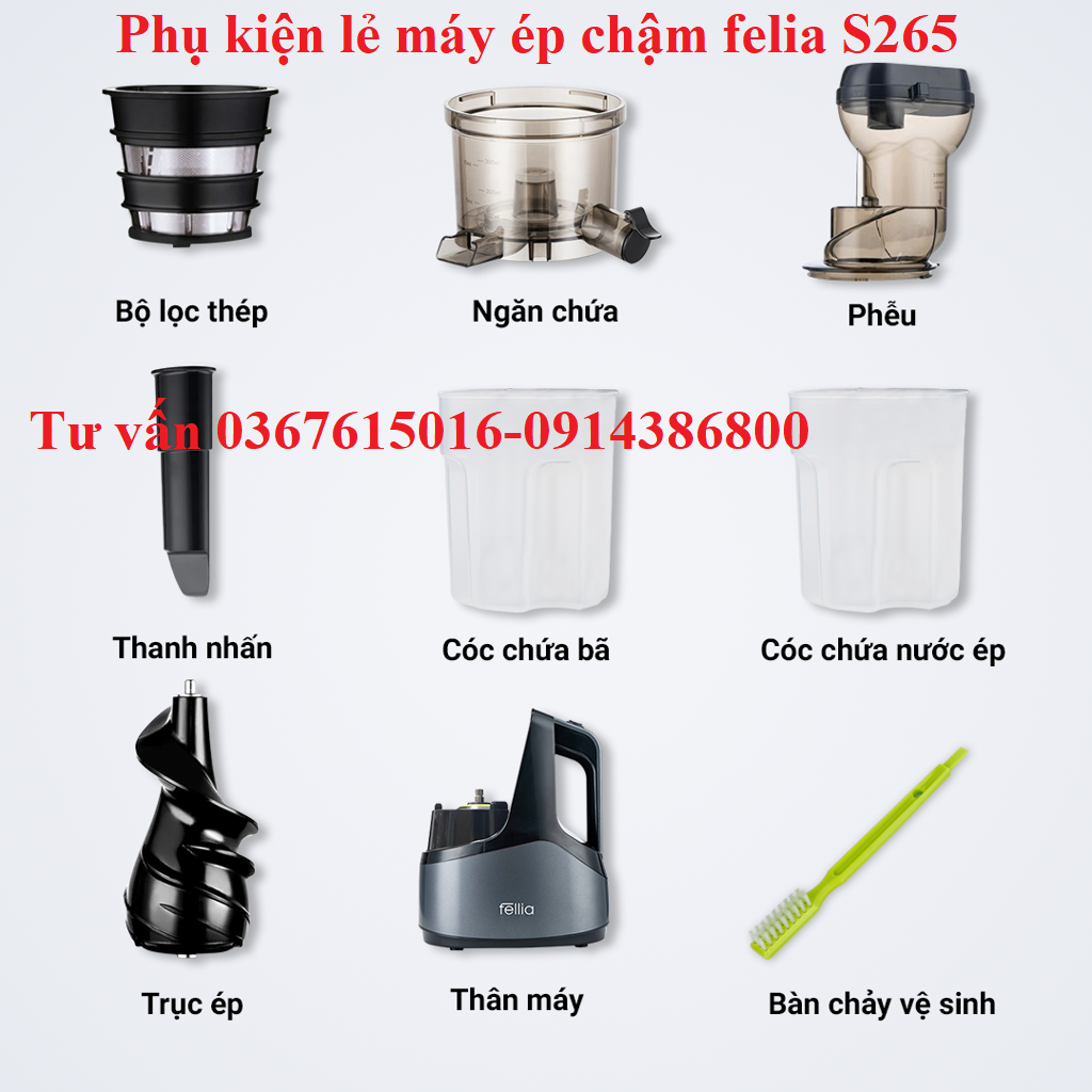 Phụ kiện máy ép chậm fellia s265