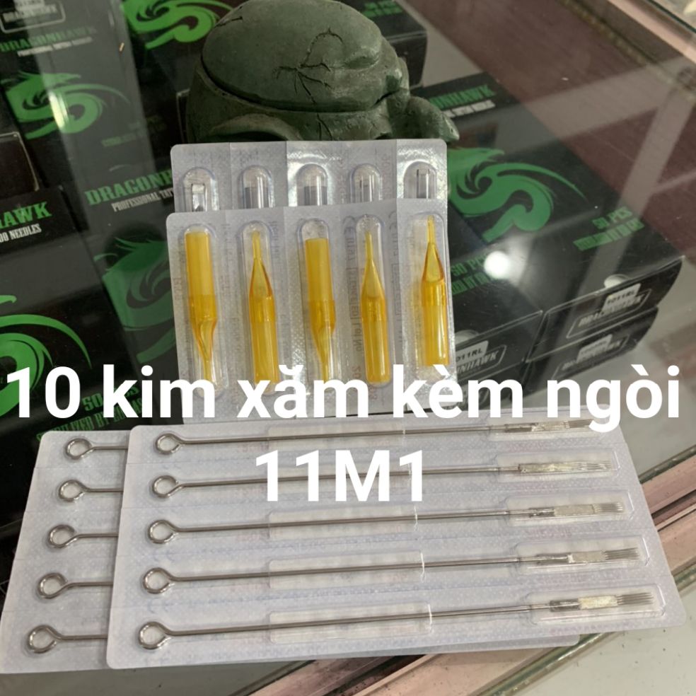 10 kim xăm 11M1 kèm ngòi..giá 99k/10 kim+ngòi (kim ngang đánh bóng)