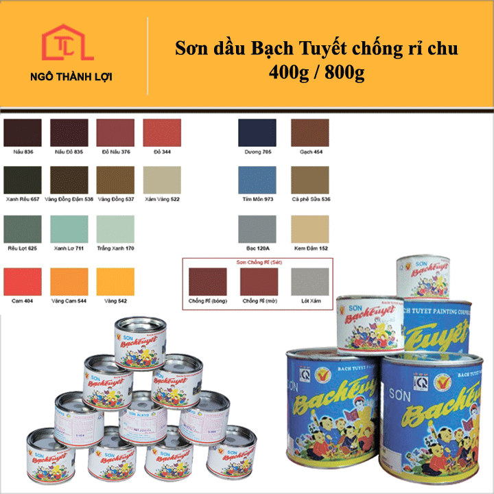 Sơn bạch tuyết chống rỉ chu 400g / 800g