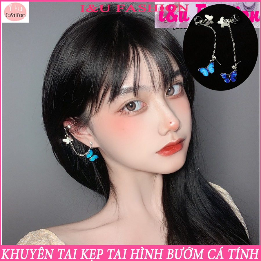[ 1 Chiếc ] Khuyên tai bông tai kẹp tai cho nữ hình chú bướm vô cùng xinh xắn cá tính phong cách thời trang trẻ trung KT-84