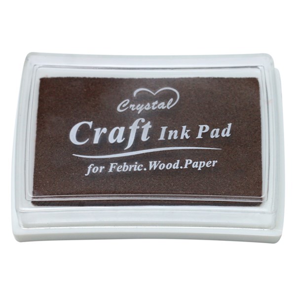 Hộp mực dấu craft ink pad - màu nâu
