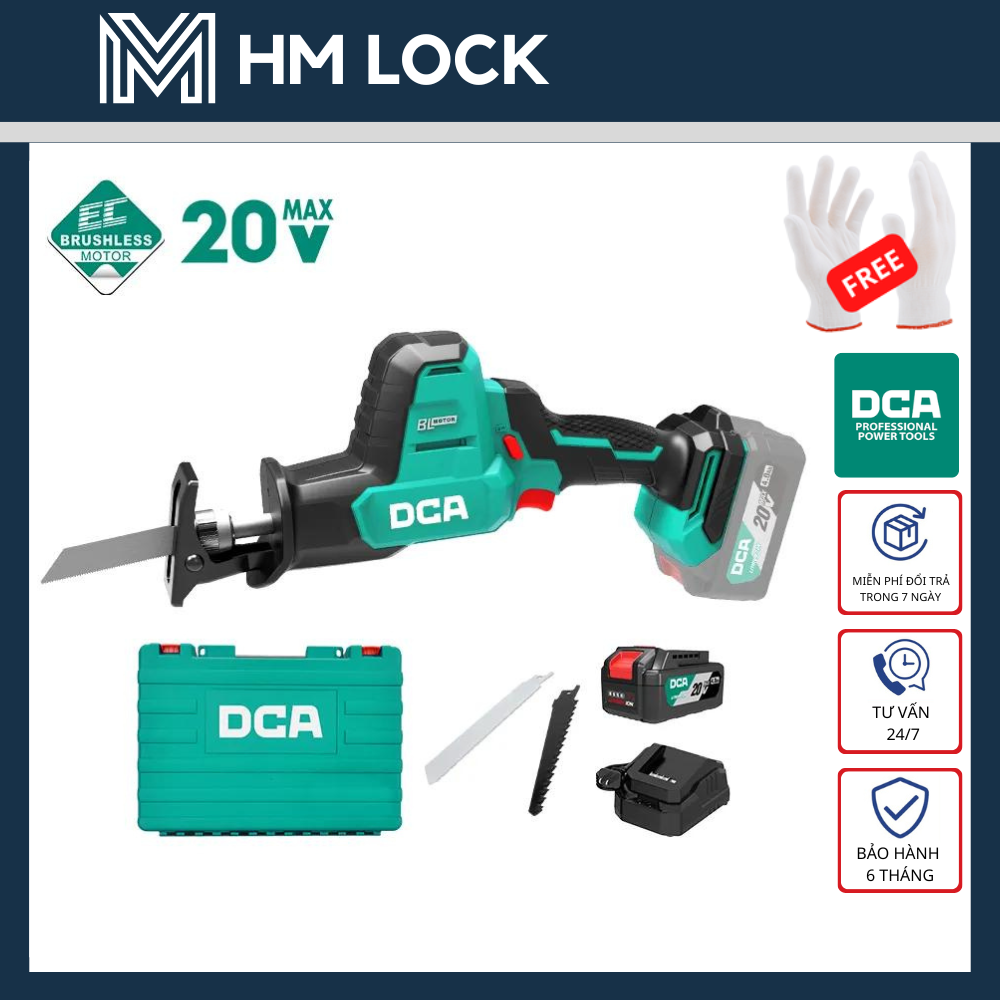 Máy cưa kiếm dùng pin không chổi than 20v dca - hàng chính hãng - adjf22dm - adjf22z