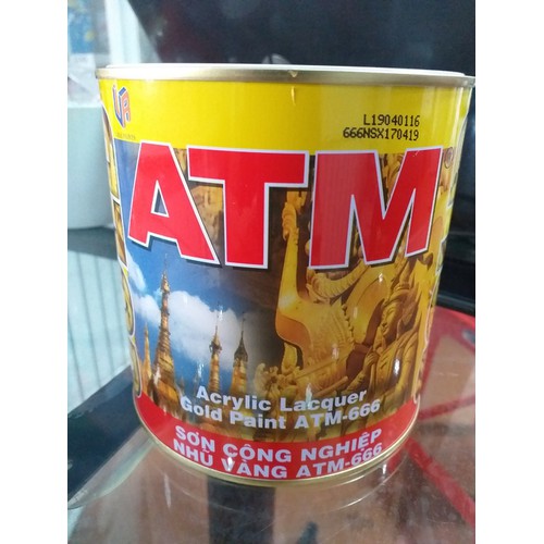 Sơn Nhũ Vàng ATM 666 875ML dùng cho sắt kẽm