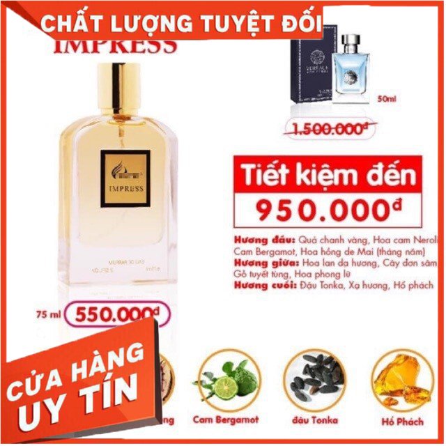 Nước hoa nam chamme impress 75ml nhẹ nhàng, lịch lãm, sành điệu