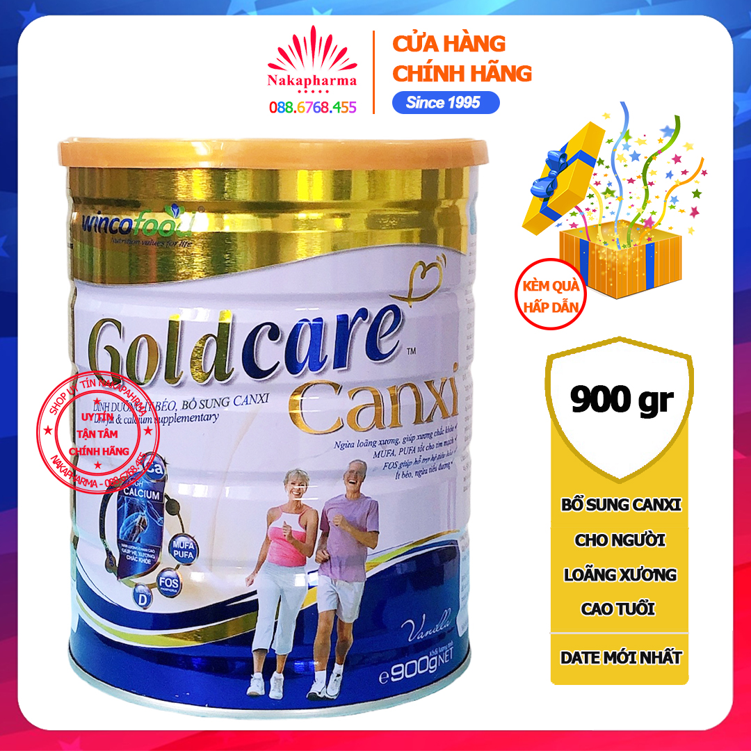 Sữa bột Goldcare Canxi 900g - Ít béo, bổ sung Canxi cho người lớn tuổi, suy nhược cơ thể, giảm nguy cơ loãng xương