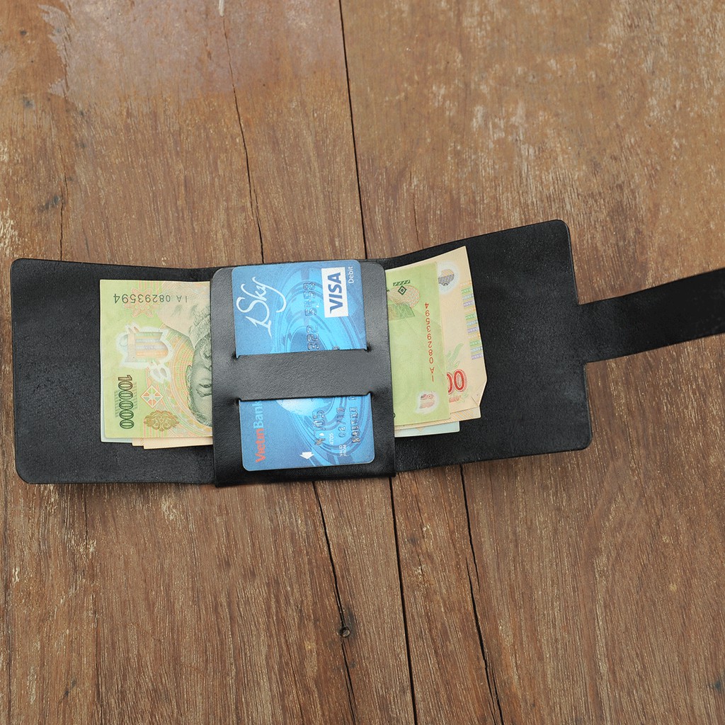 Ví gấp kẹp tiền dành cho nam - Đồ da handmade - DT624