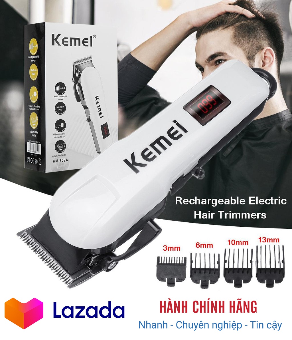 Tông Đơ Cắt Tóc Nội Địa Nhật Bản Mẫu Mới - Tông Đơ Cắt Tóc Không Dây Chuyên Nghiệp KEMEI PRO KM-809A 1 Bảo Hành 12 Tháng, Động Cơ Khỏe và Bền Bỉ, Thiết Kế Đẹp và Sang Trọng