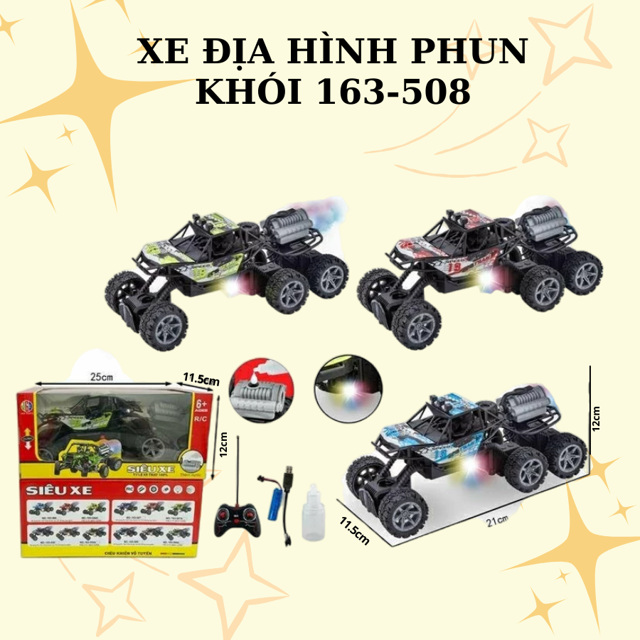 Đồ chơi xe điều khiển địa hình - xe điều khiển từ xa, xe điều khiển địa hình phun khối tốc độ cao cho bé
