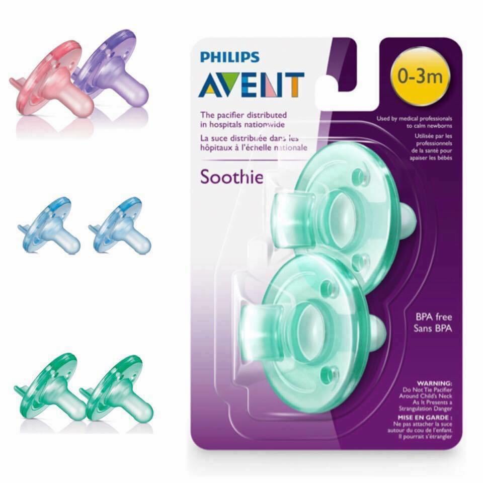 Ti giả/ Ty giả Avent Soothies chống hô vẩu chính hãng Avent 0-3m