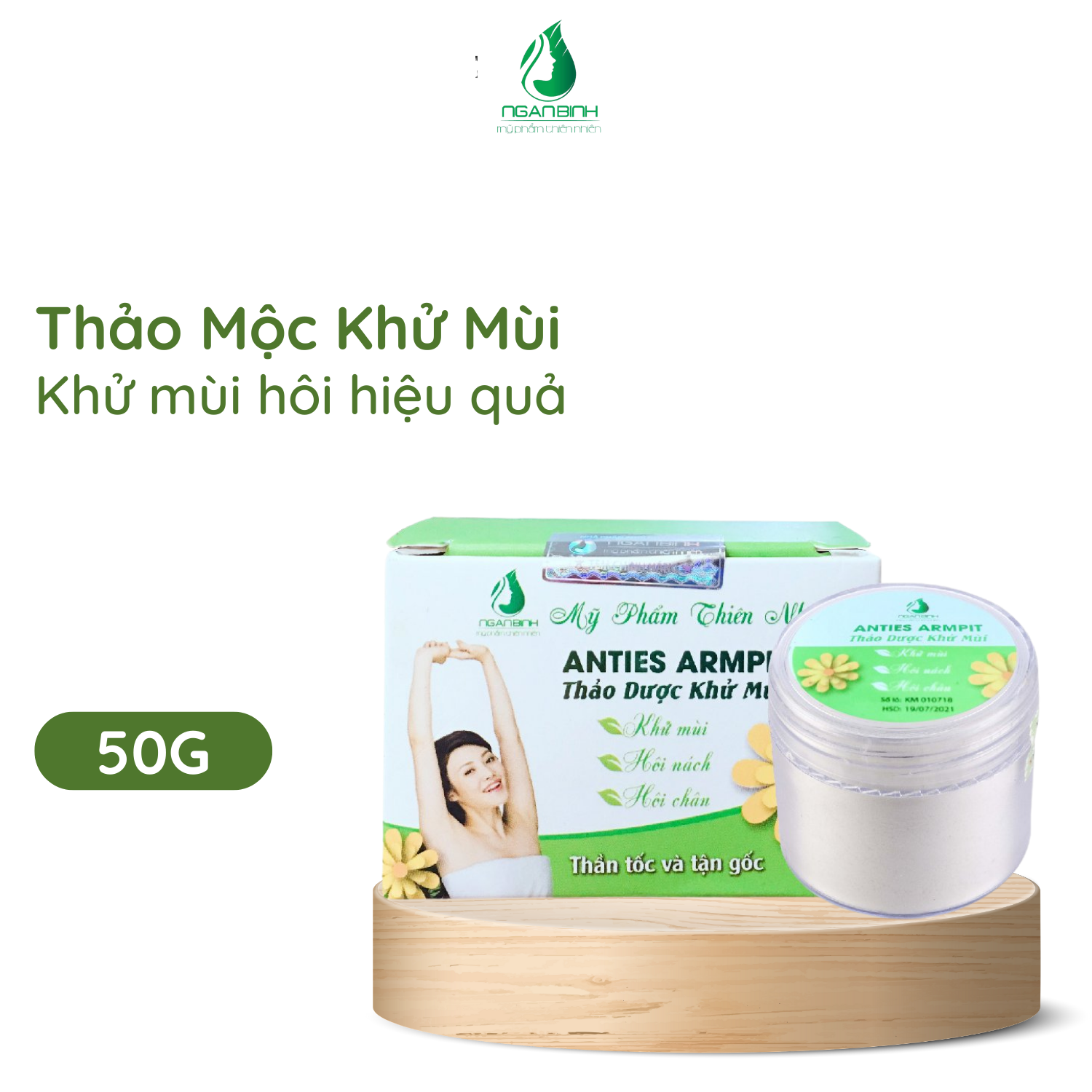 Thảo Dược Khử Mùi Hôi Nách Hôi Chân Ngân Bình, giảm mùi hôi, thâm nách, giảm tiết mồ hôi , vàng áo hàng