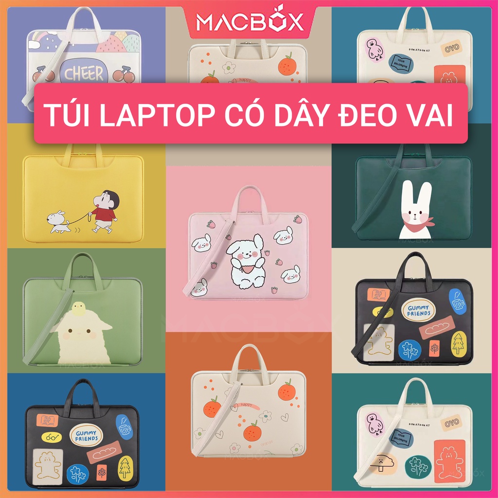 Túi chống sốc laptop, macbook túi đựng laptop chất liệu da pu chống nước chất lượng cao 13 inch, 14 inch, 15 inch, 15.6 inch - có quai xách, dây đeo