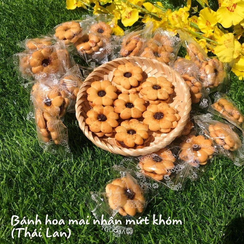 [ 500g ] Bánh Quy Hoa Mai Nhân Mứt Khóm Thái Lan Vfoods | Bánh Cho Bé| Bánh Mứt | Ăn Vặt Nhà Heo