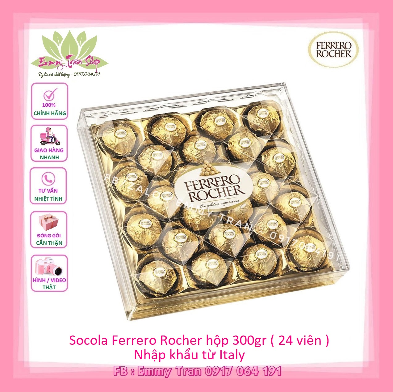 Kẹo socola ferrero rocher chocolate 300g - nhập khẩu từ italy