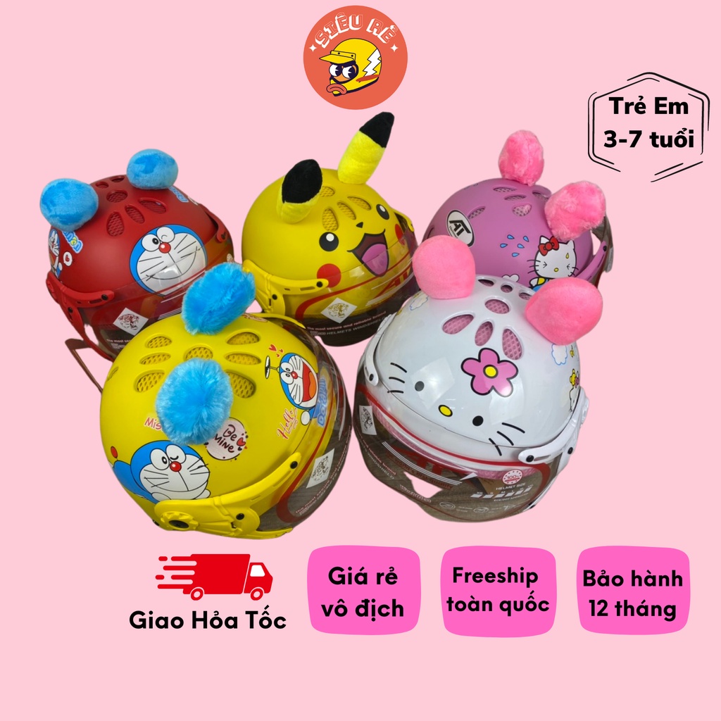 Mũ bảo hiểm cho bé AT có kính chính hãng đáng yêu dành cho bé 3-7 tuổi , nón bảo hiểm trẻ em cute cao cấp siêu nhẹ