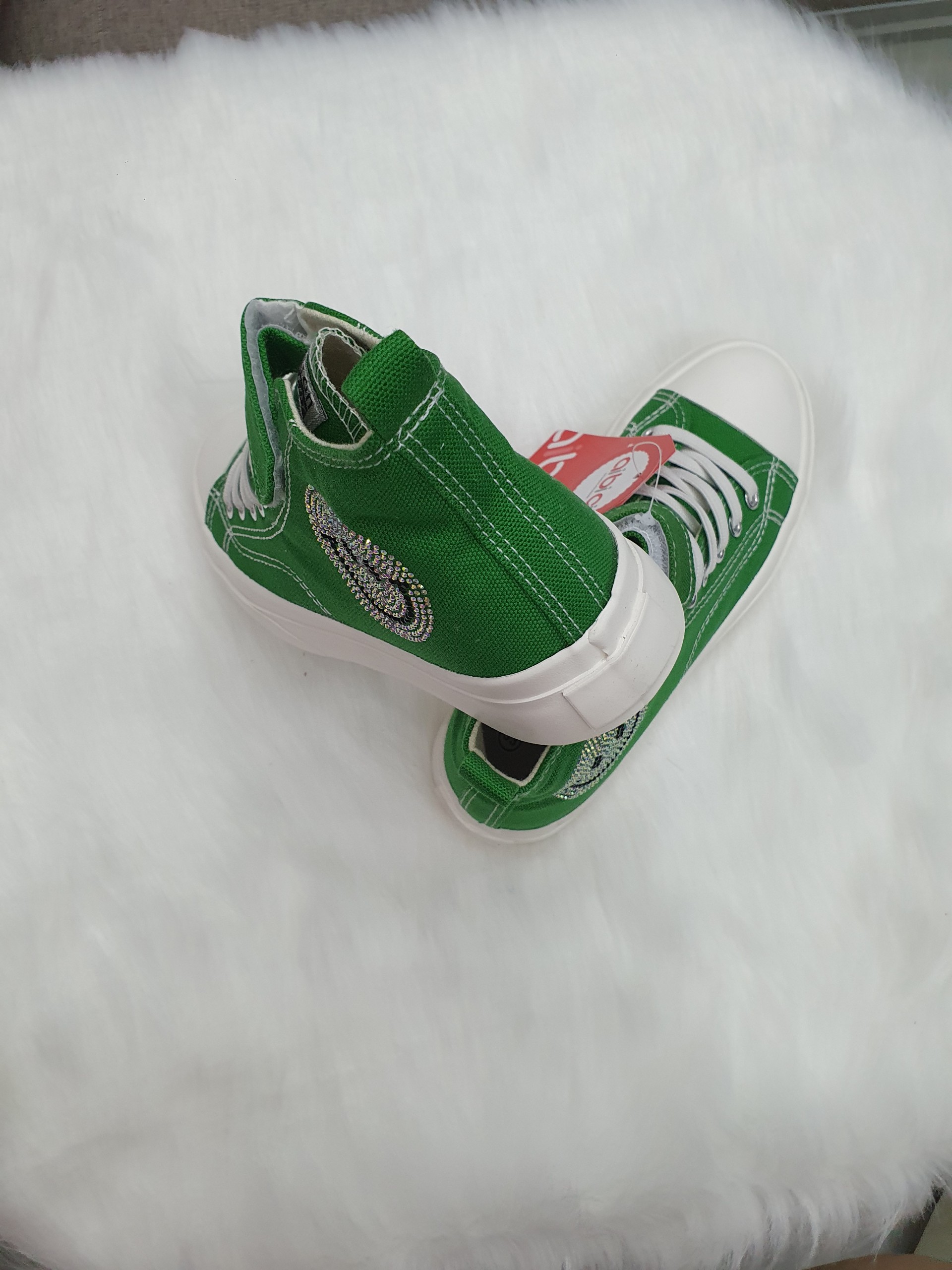 Converse bé gái b01 -màu xanh cổ cao