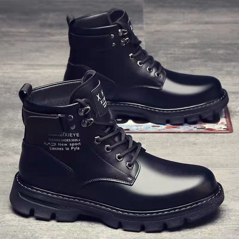 Bốt Martin Bốt Cao Cổ Thời Thượng Phong Cách Hàn Quốc Mẫu Mới Mùa Đông Cho Nam Bốt Công Sở Anh Cổ Điển Bốt Nam Bốt Quân Đội Giày Sành Điệu Thường Ngày