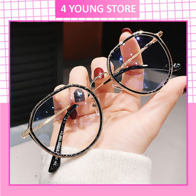 Kính giả cận thời trang mắt tròn phong cách Hàn Quốc xu hướng mới 2020 - Kính không độ Unisex 044