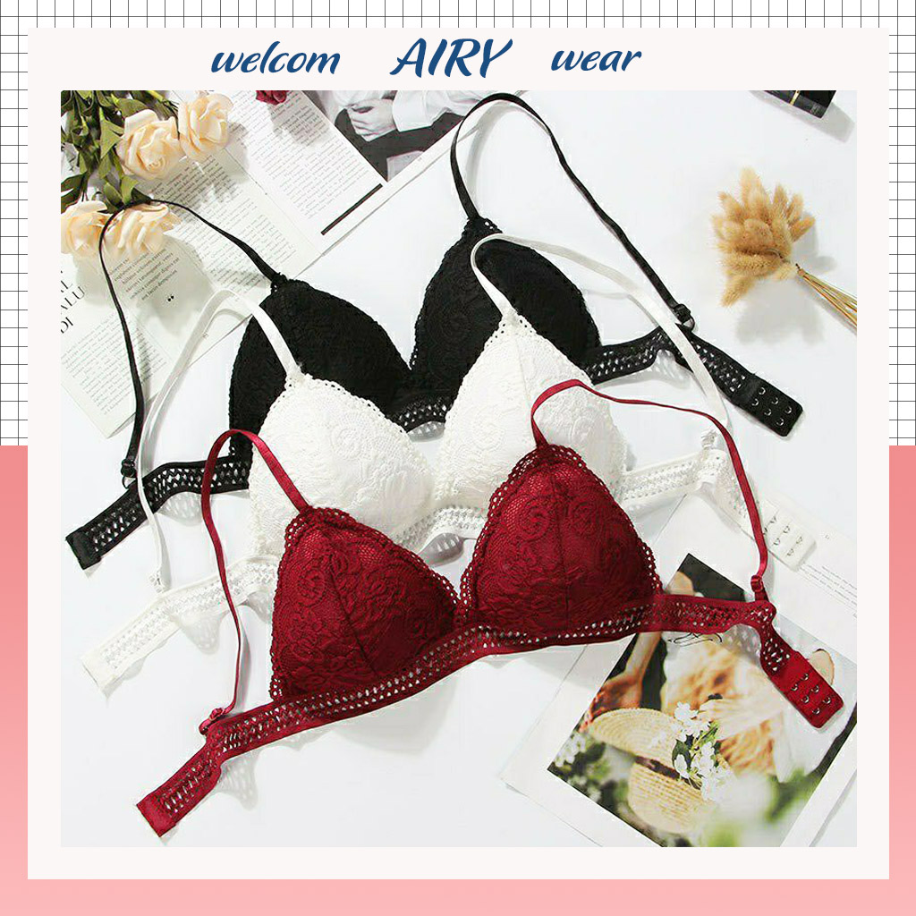 Áo lót ren dây mảnh , áo bra ren airy, áo bra cao cấp có móc cài dây mảnh chất đẹp 015