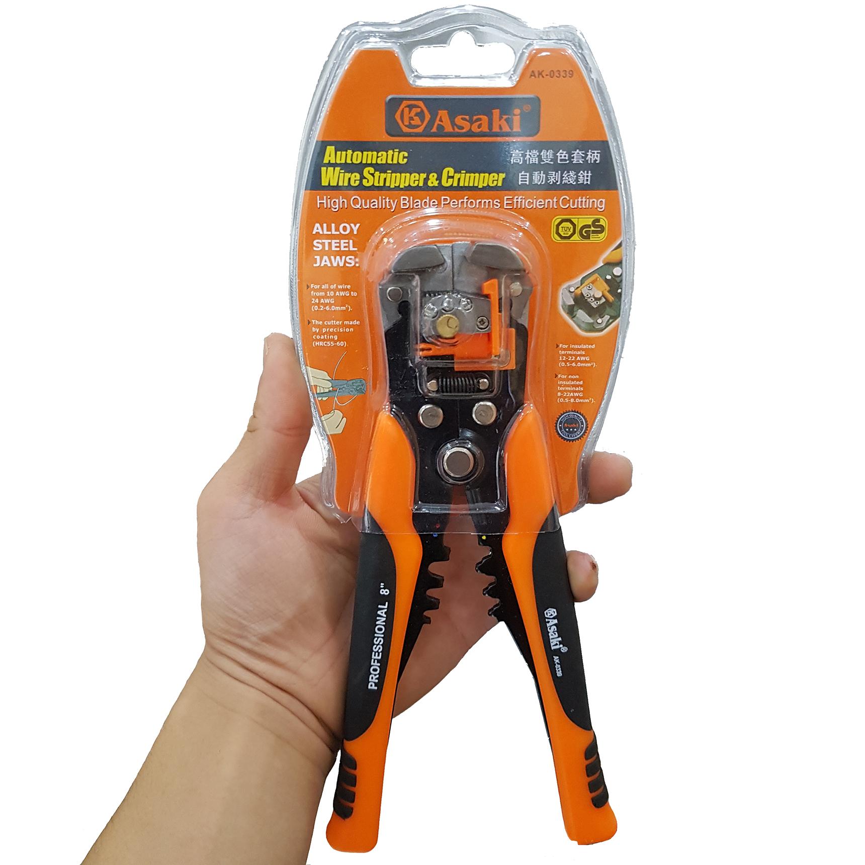 Kìm tuốt dây đa năng asaki AK-0339 , Kìm tuốt dây điện tự động Asaki AK-0339