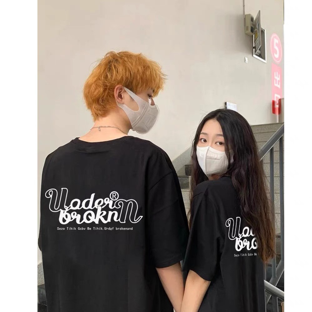 Áo Thun Unisex Form Dáng Rộng Tay Lỡ In Chữ Underbroken Phong Cách Hàn Quốc.