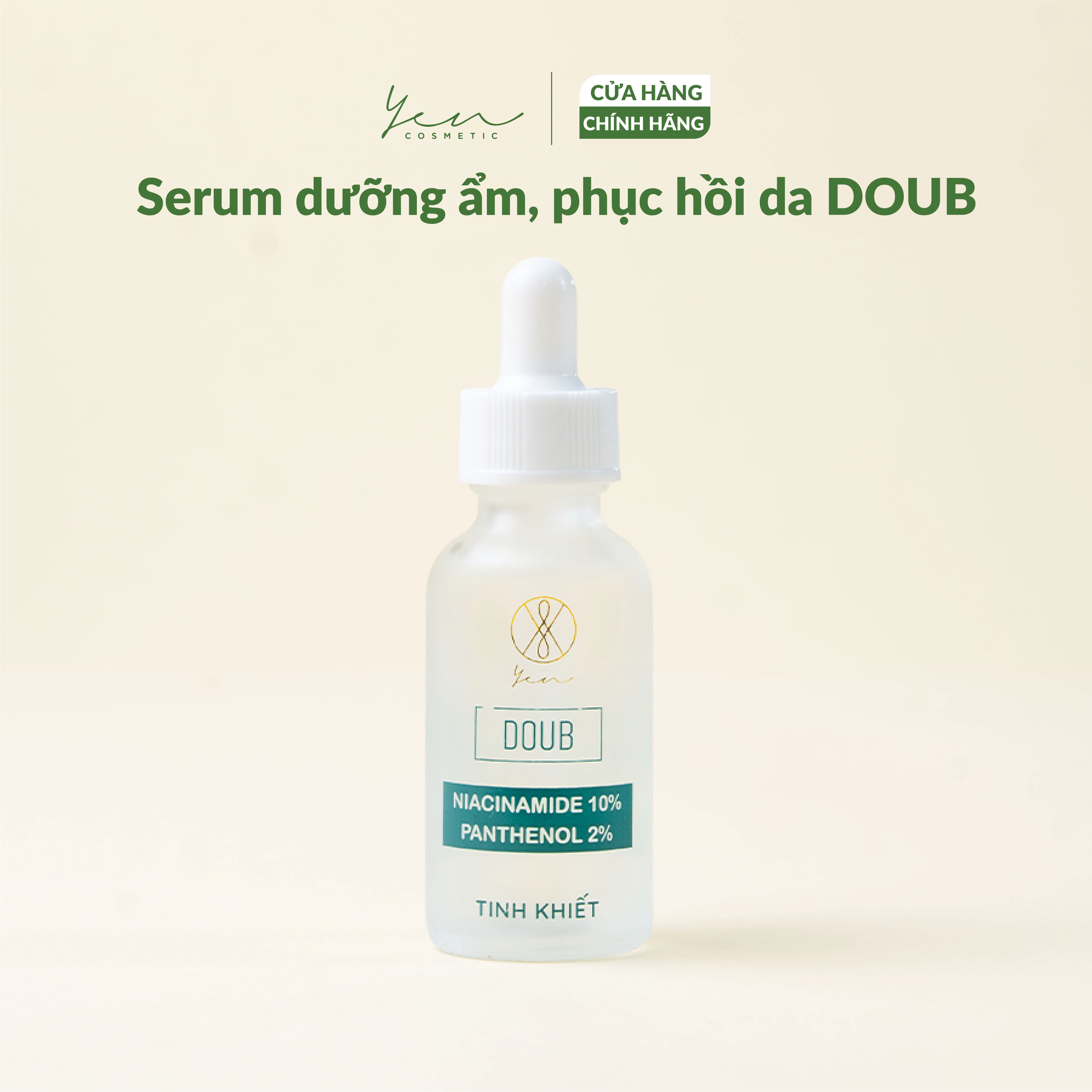Serum doub b3 b5 dưỡng da giảm mụn cấp ẩm phục hồi da hư tổn nhạy cảm 30ml - yến yến cosmetic