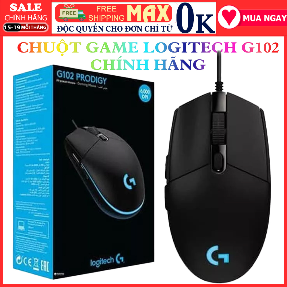 Chuột logitech gaming g102 bản nâng cấp - 8000dpi bảo hành 12 tháng - phân phối chính thức