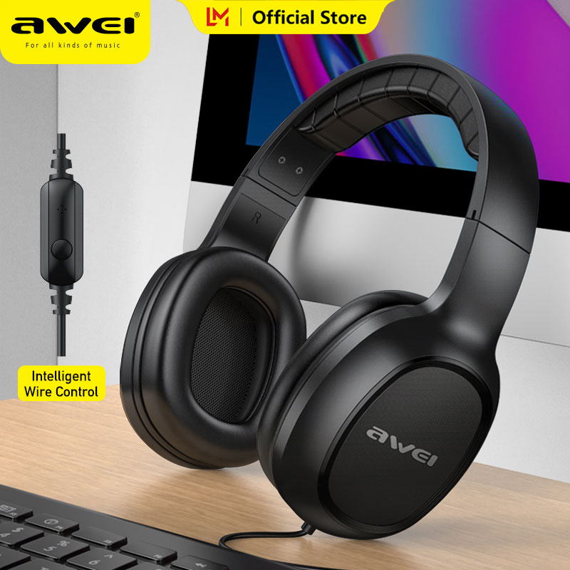 Awei GM-6 HIFI Anti-Noise Super Bass Wired Headphone With Microphone Sport Music Gaming Wired Headset Giá  279,000 Đồng*Miễn phí vận chuyển