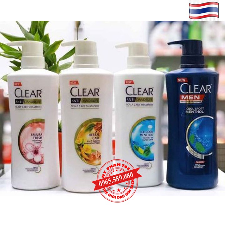 Dầu gội clear thái lan - dầu gội clear me - dầu gội clear bạc hà - clear hoa anh đào