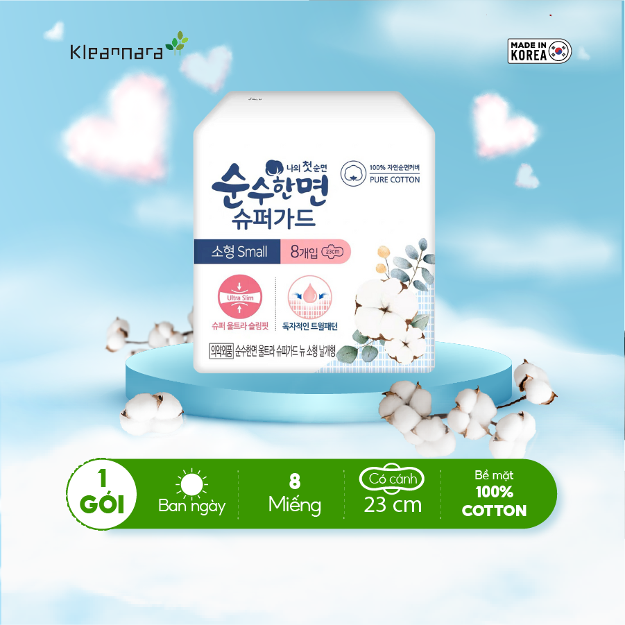 Băng vệ sinh Kleannara Soonsoohan Superguard Hàn Quốc siêu mỏng cánh ban