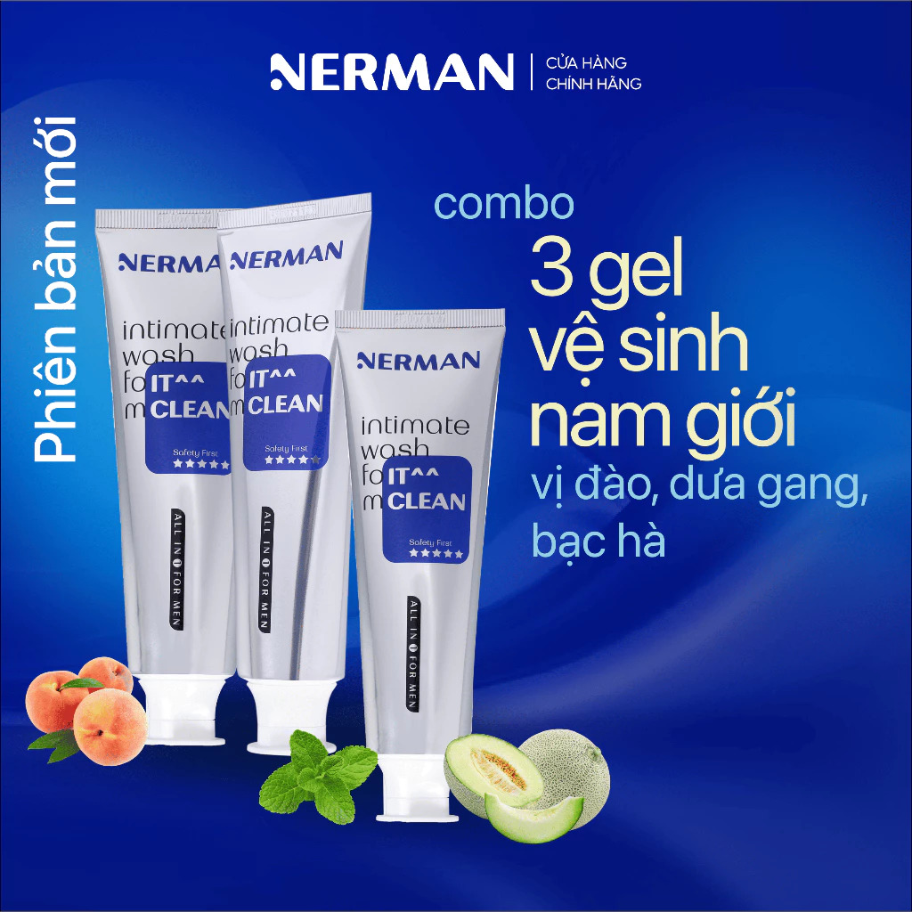 Gel vệ sinh nam giới Nerman IT CLEAN hương vị hoa quả 100ml/chai - Ha Chi JSC