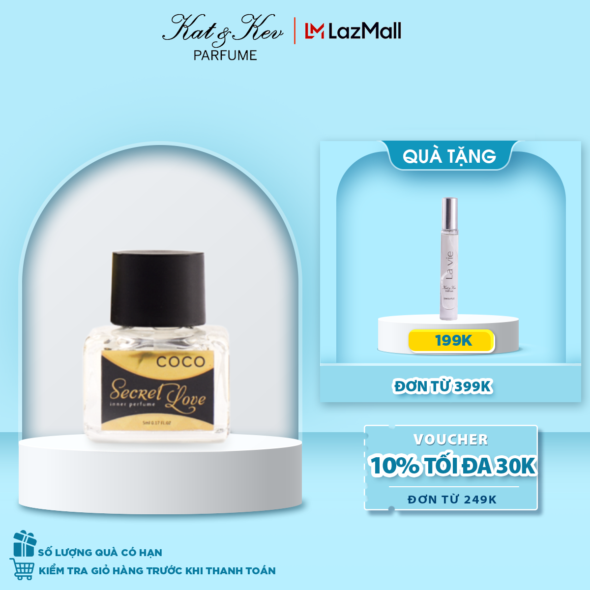 Nước hoa vùng kín nữ Kat&Kev CHÍNH HÃNG dung tích 5ml, Set nước hoa cô bé CoCo, Lavie, Goodgirl an toàn, thơm lâu