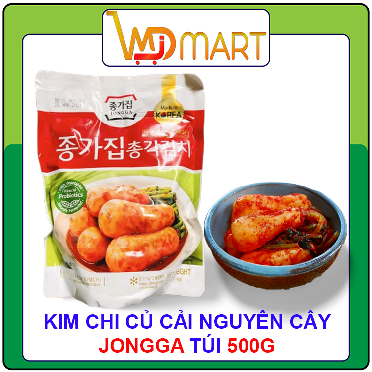 Kim chi củ cải ăn liền jongga nội địa hàn quốc gói 500 gram