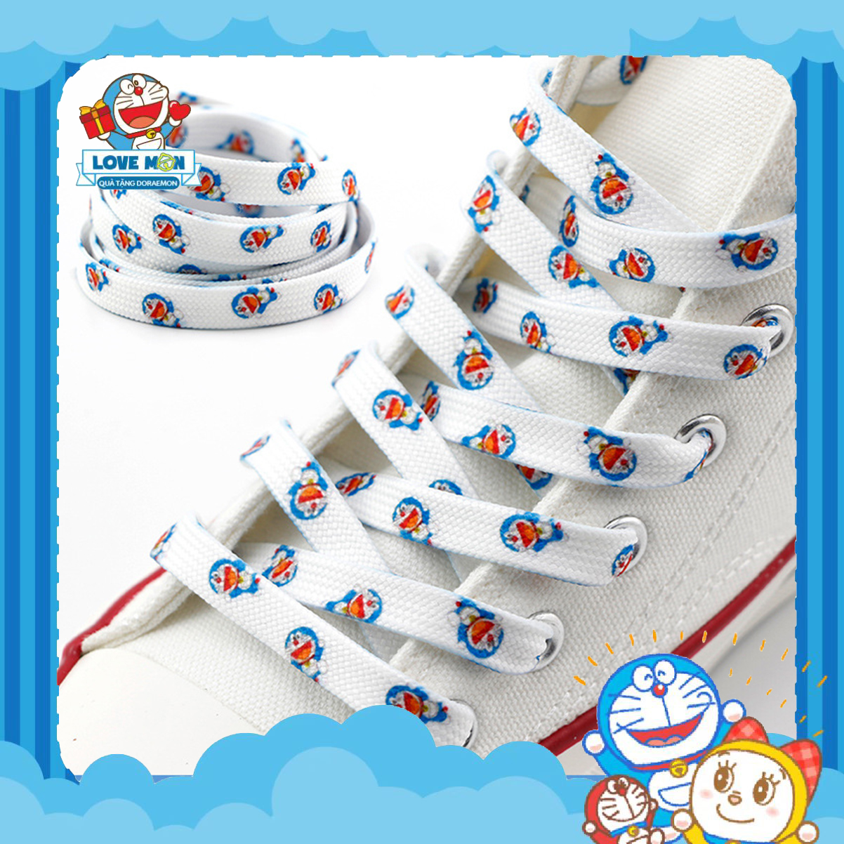 LOVE MON - DÂY GIÀY HOẠ TIẾT DORAEMON DỄ THƯƠNG, TẠO NÊN PHONG CÁCH RIÊNG CHO BẠN