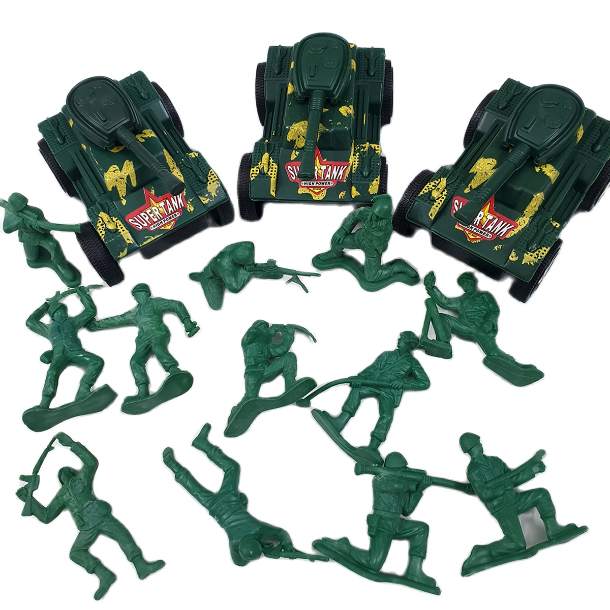 Combo 03 mô hình xe tăng và 12 lính đánh bộ