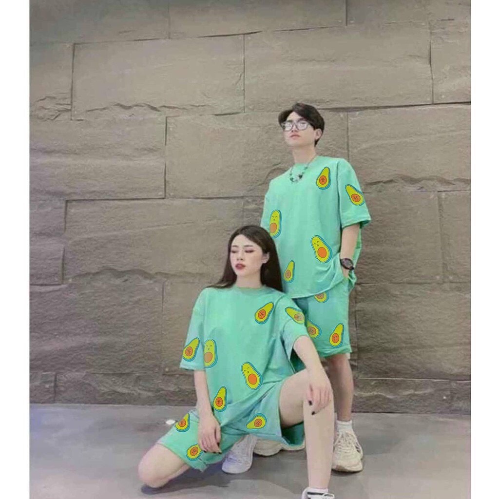 Sét bộ hoạt hình áo in + quần trái cây đi biển