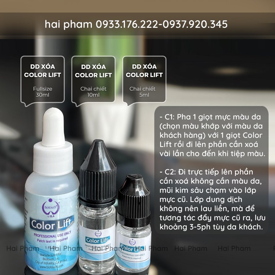 Dung dịch xoá xăm color lift chính hãng của mỹ