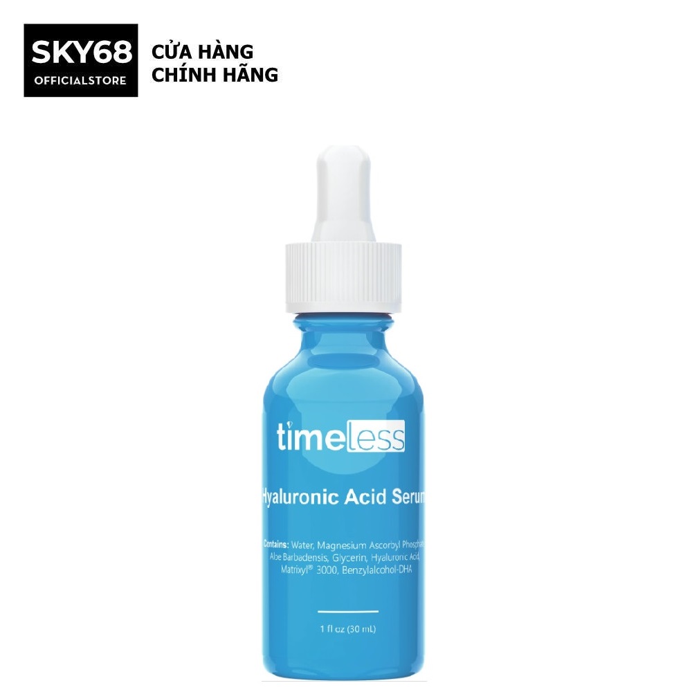 Tinh Chất Cấp Ẩm, Dưỡng Sáng Da Timeless Hyaluronic Acid Serum Vitamin C 30ml